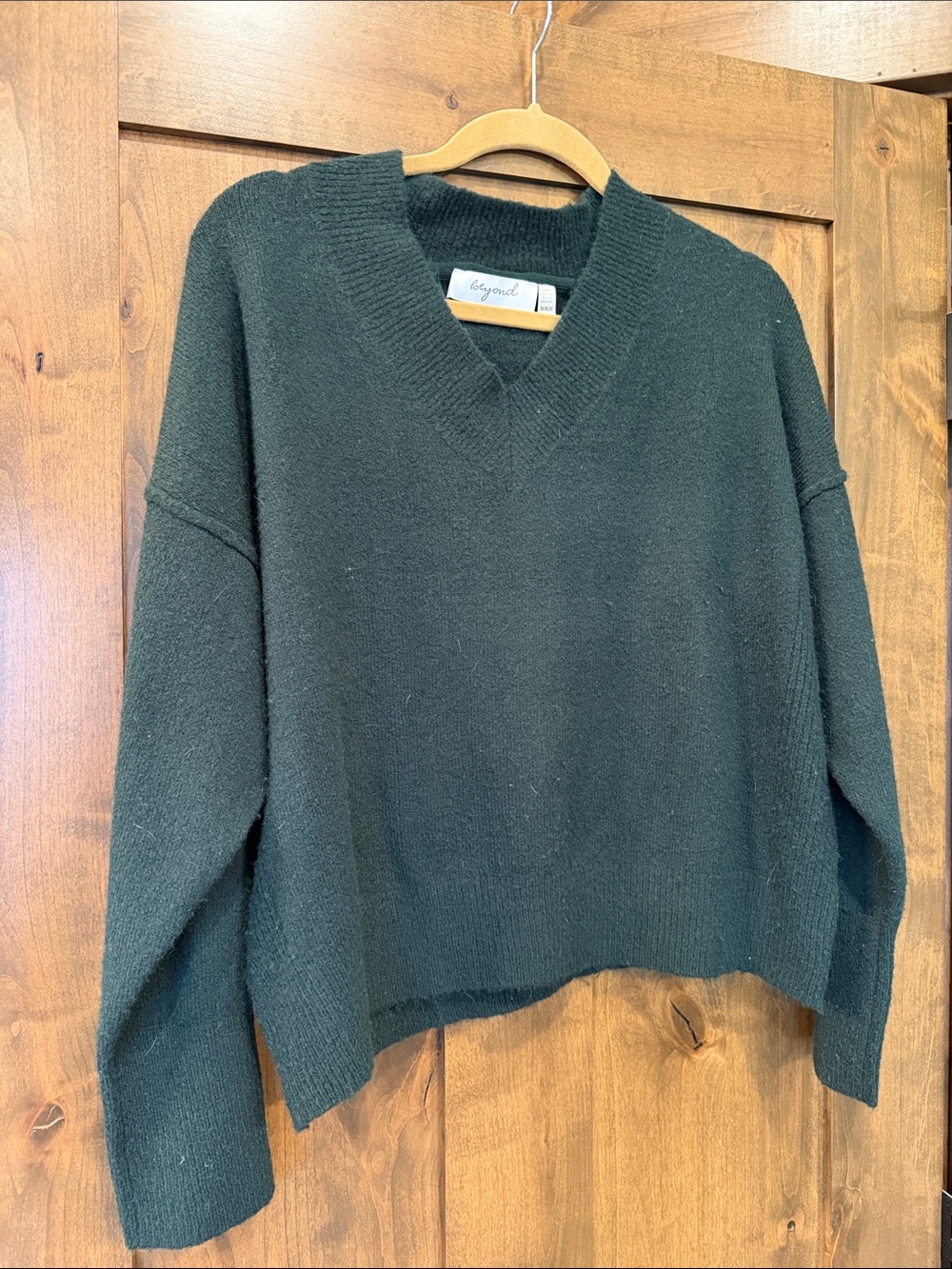 Beyond Deep Forest V-Neck Sweater - Relaxed Fit